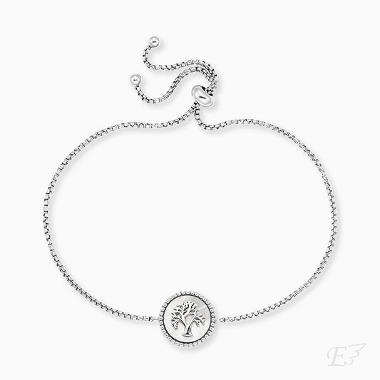 Engelsrufer bracelet in silver with tree of life on white mother-of-pearl