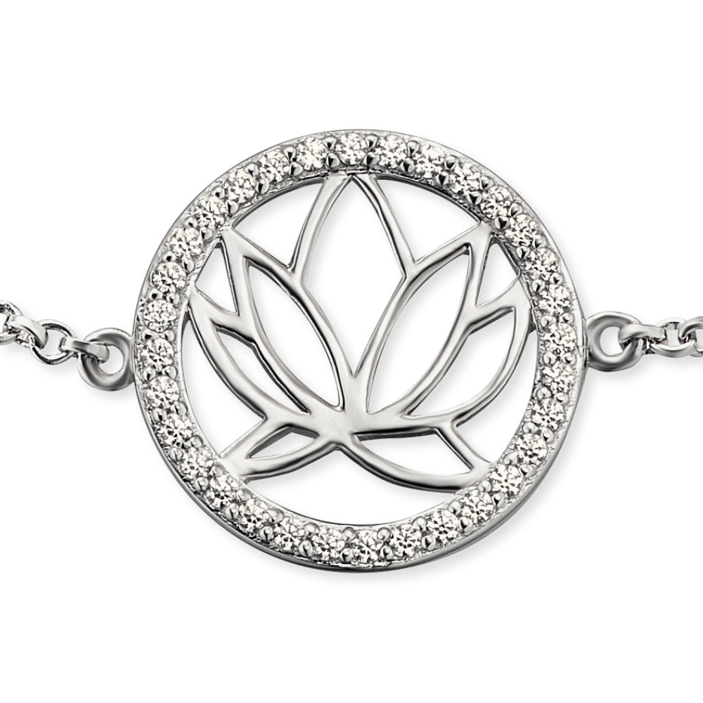 Engelsrufer Armband Lotus Symbol silber mit Zirkonisteinen