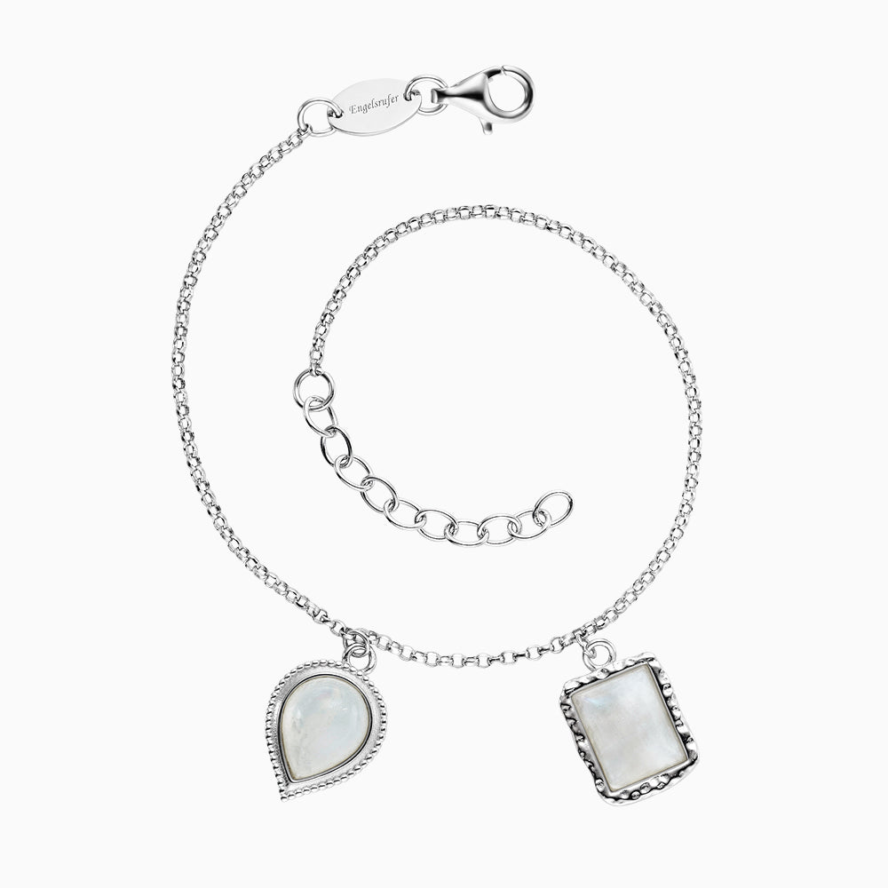 Engelsrufer "Pure Moon" - Silver plated bracelet & moonstone necklace