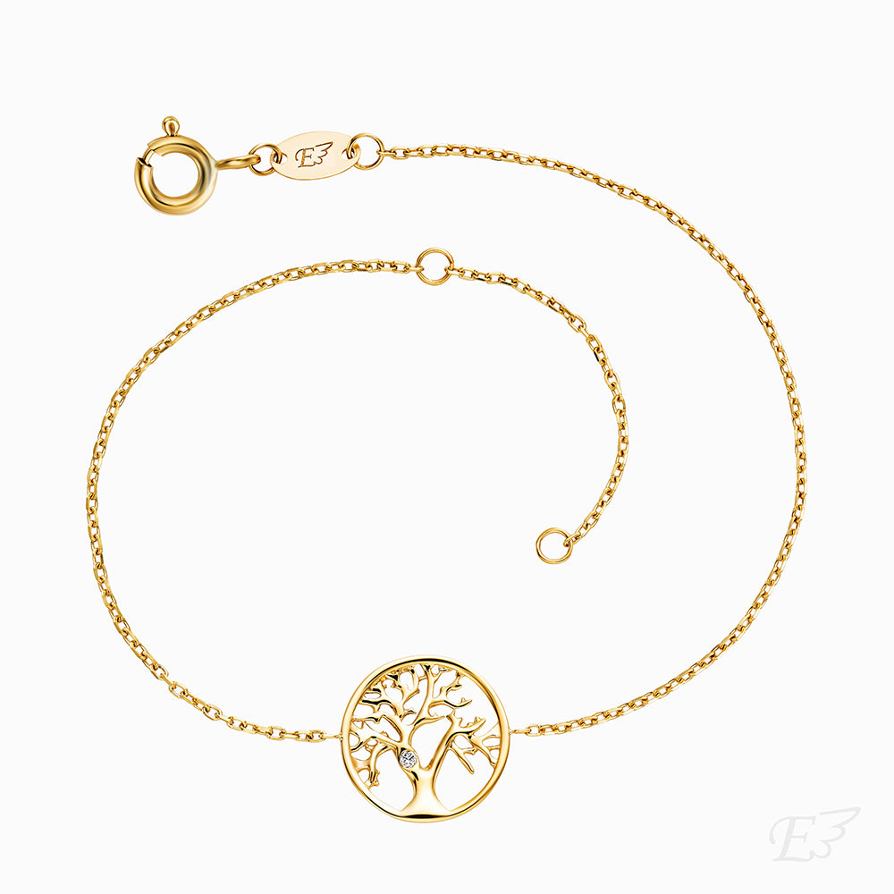 Armband Lebensbaum 375er Echtgold mit Diamant | Engelsrufer