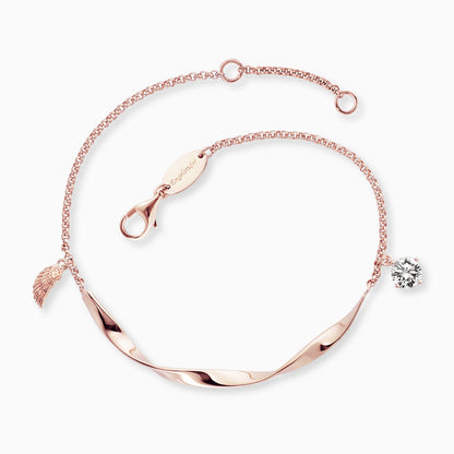 Engelsrufer Armband Twist mit kleinem Flügel und Zirkoniastein rosegold