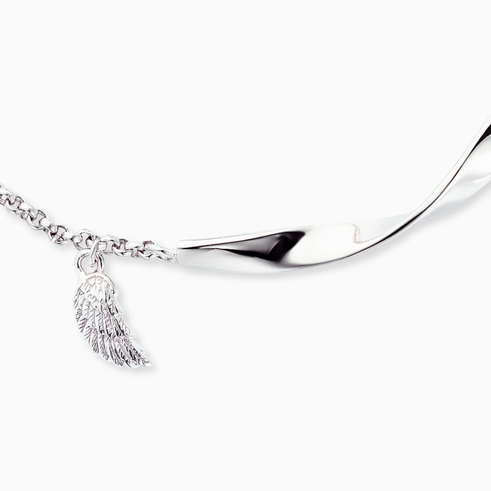 Engelsrufer Twist bracelet with small wing and silver zirconia stone