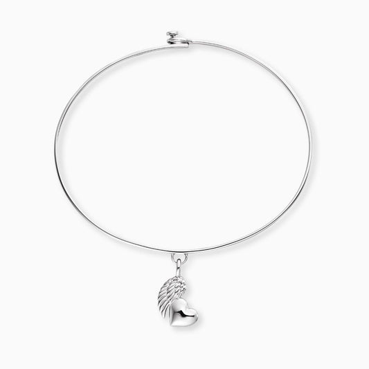 Engelsrufer bangle with heart wing pendant - silver / gold