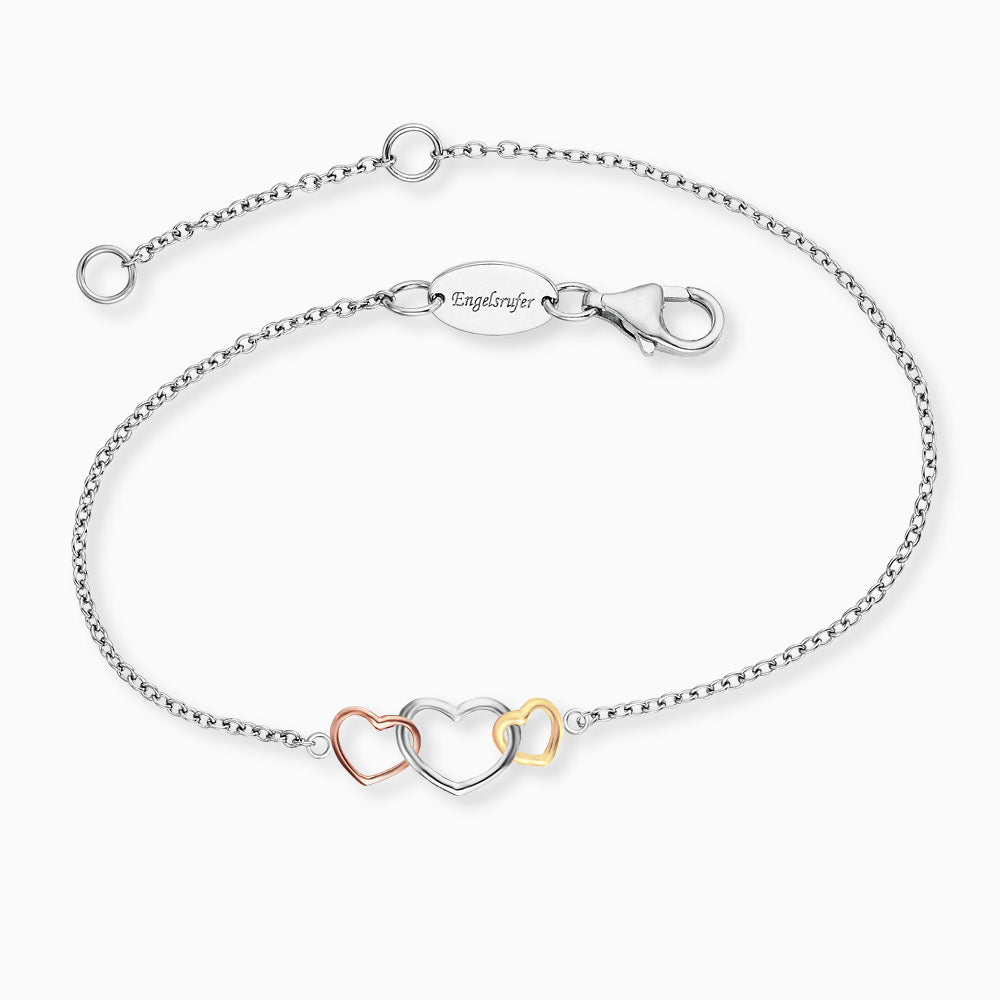 Engelsrufer heart bracelet silver with three-color pendant
