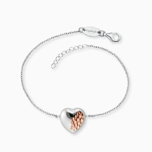 Engelsrufer Damen-Armband mit Herz Anhänger in silber und rosegoldenen Details