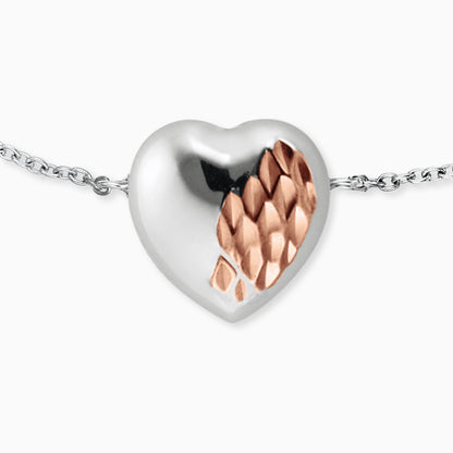 Engelsrufer Damen-Armband mit Herz Anhänger in silber und rosegoldenen Details