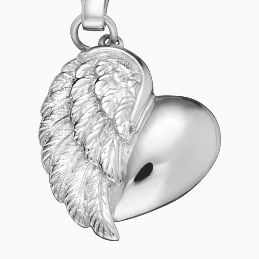 Engelsrufer Silber Damen-Charm Herzflügel Symbol Bettelarmband Anhänger