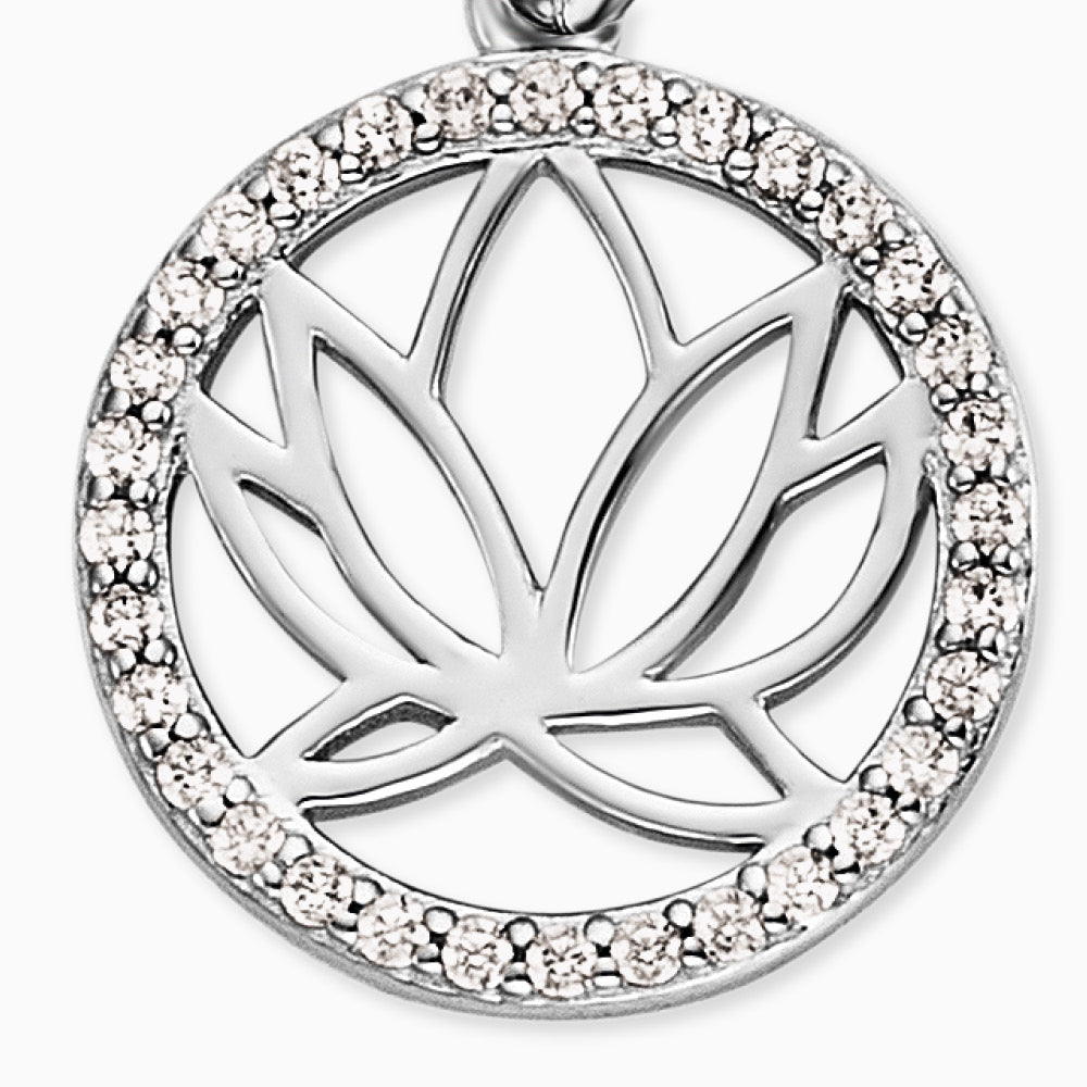 Engelsrufer Lotus Damen-Charm silber mit Zirkonia