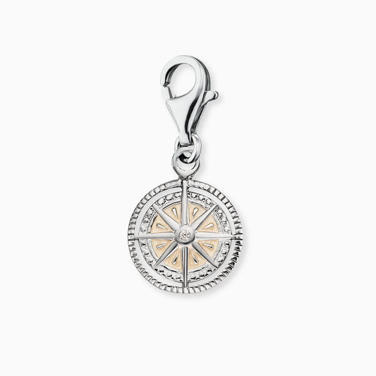 Engelsrufer Charm Windrose mit Emaille silber