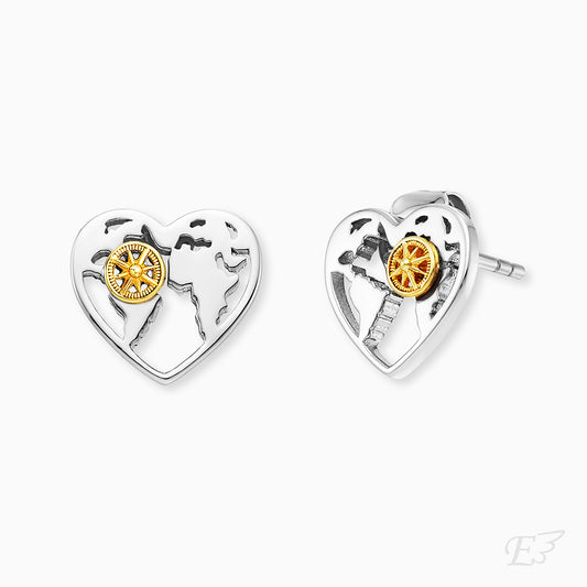 Engelsrufer women's earrings 925 sterling silver bicolor aloha heart