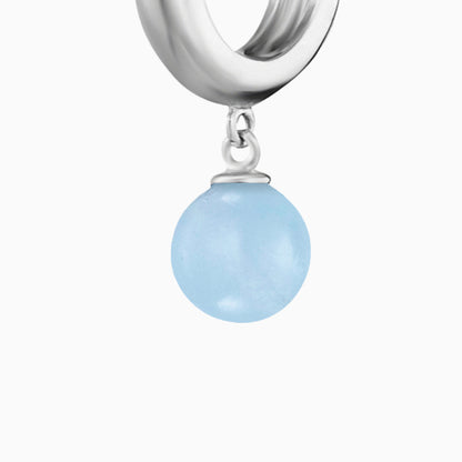 Engelsrufer women's hoop earrings silver with blue agate pearl