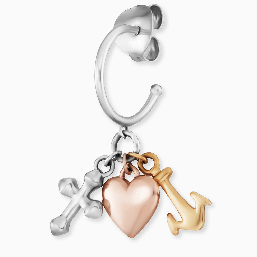Engelsrufer women's hoop earrings silver Glauber, love, hope, multi-colored