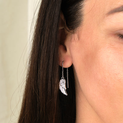 Engelsrufer women's earrings with feather in silver