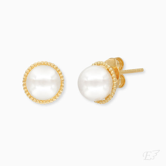 Engelsrufer women's silver gold-plated earrings with shell pearls