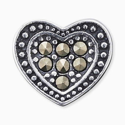 Engelsrufer ear studs silver heart symbol with marcasite