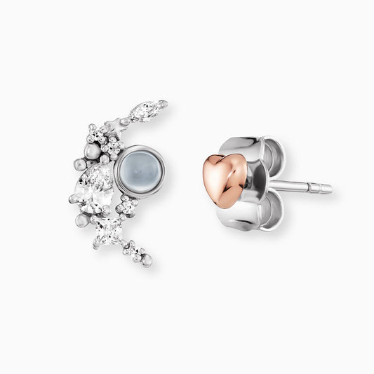 Engelsrufer women's earrings stud earrings motifs heart and moonstone bicolor