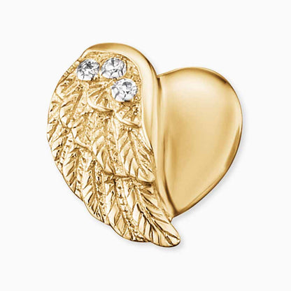 Engelsrufer women's gold heart wing earrings with zirconia