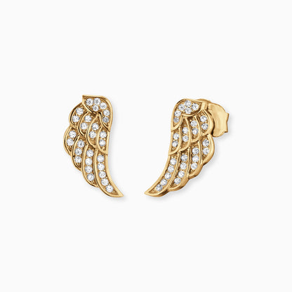 Engelsrufer earring stud wing with zirconia gold