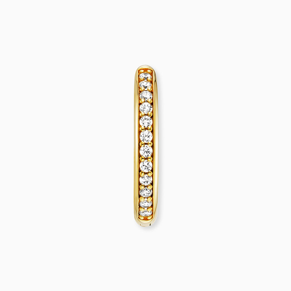 Engelsrufer Creole Lola in 925 silver 18K gold-plated with zirconia stones