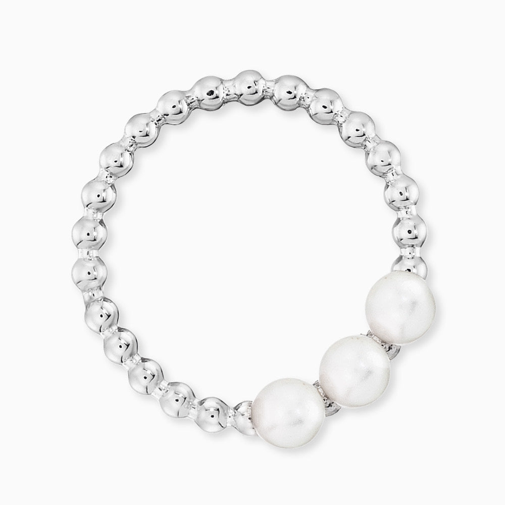 Engelsrufer women's silver hoop earrings look with pearls