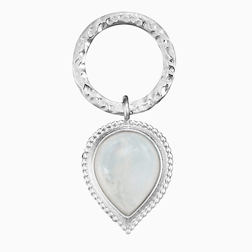 Engelsrufer women's silver stud earrings Pure Moondrop with moonstone