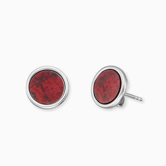 Engelsrufer earrings silver plugs with red jasper power stone