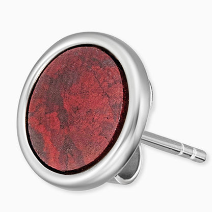 Engelsrufer earrings silver plugs with red jasper power stone