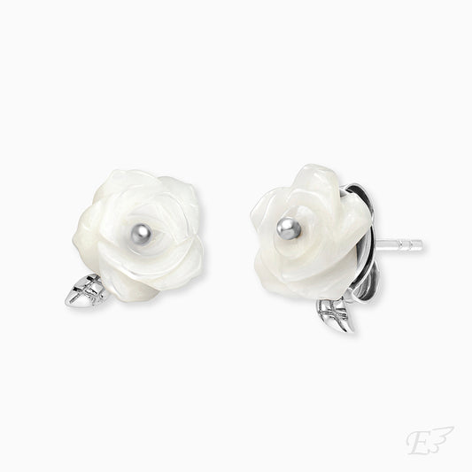 Engelsrufer women's earrings silver with rose in mother-of-pearl