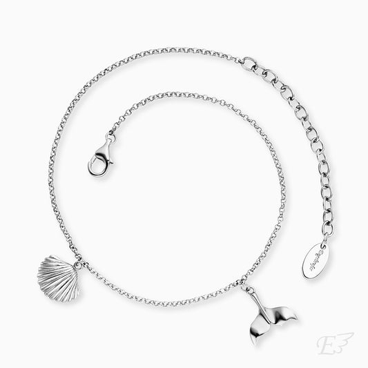 Engelsrufer anklet Aloha with dolphin fin and shell