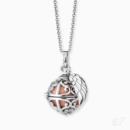 Engelsrufer women's necklace silver with wing pendant and Chime rosé in 45 + 5 cm