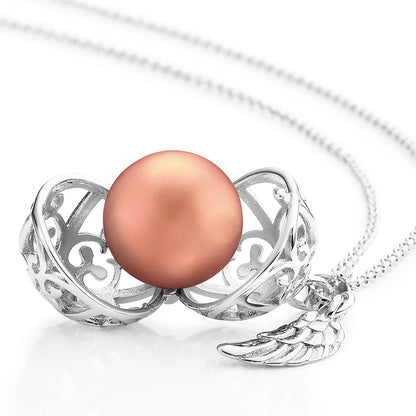 Kette Halskette Gold Engelsrufer Kristall mit Wunsch Klangkugel Edelstahl Kette Halskette Gold Engelsrufer Kristall mit Wunsch Klangkugel Edelstahl