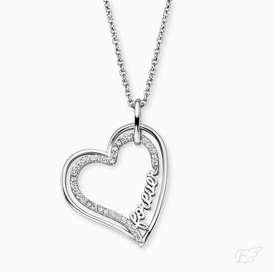 Engelsrufer women's necklace sterling silver with Forever lettering with zirconia