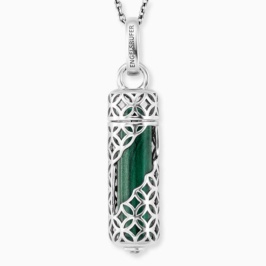 Engelsrufer women's necklace with pendant silver with malachite power stone size M