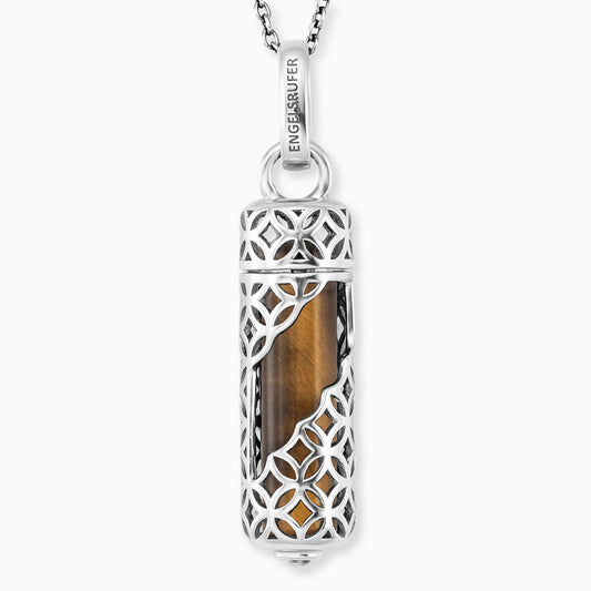 Engelsrufer women's silver necklace pendant with tiger eye power stone size M