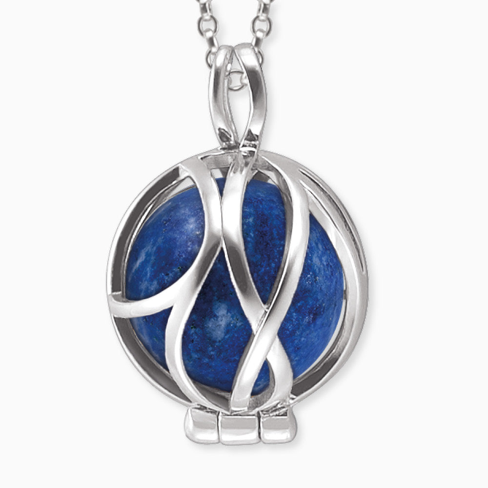 Engelsrufer silver women's necklace with interchangeable lapis lazuli
