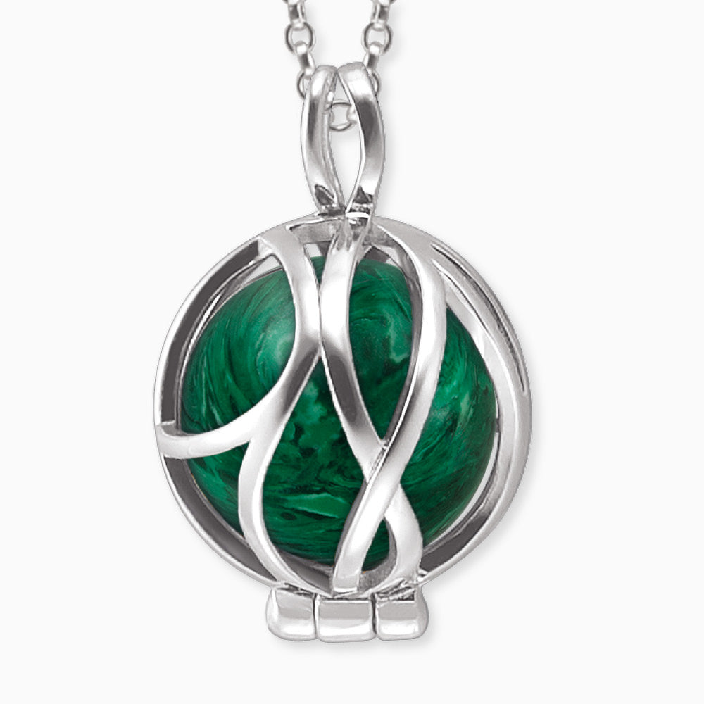 Engelsrufer silver women's necklace with interchangeable malachite