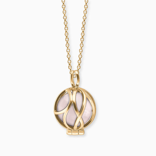 Engelsrufer gold women's necklace with interchangeable rose quartz