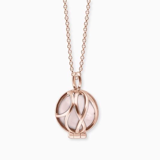 Engelsrufer rose gold women's necklace with interchangeable rose quartz