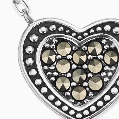 Engelsrufer Silber Halskette mit Herz und Markasit Steinen