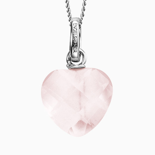 Engelsrufer women's necklace silver with rose quartz stone in heart shape