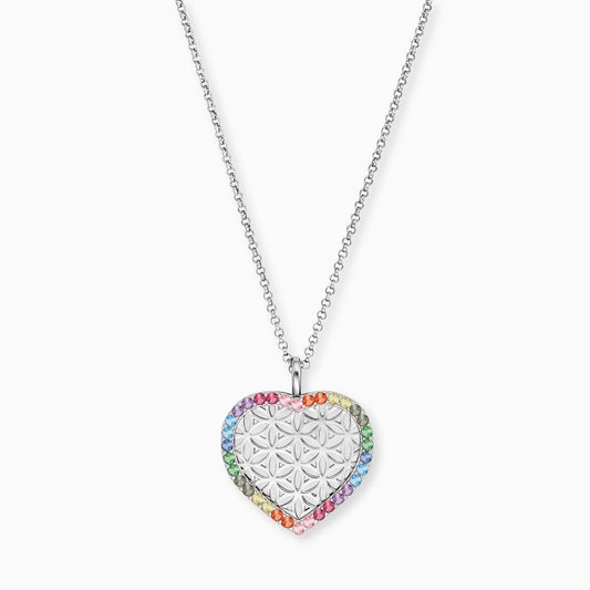 Engelsrufer women's necklace heart flower of life silver with zirconia
