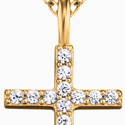 Engelsrufer women's necklace with cross pendant silver gold plated and zirconia