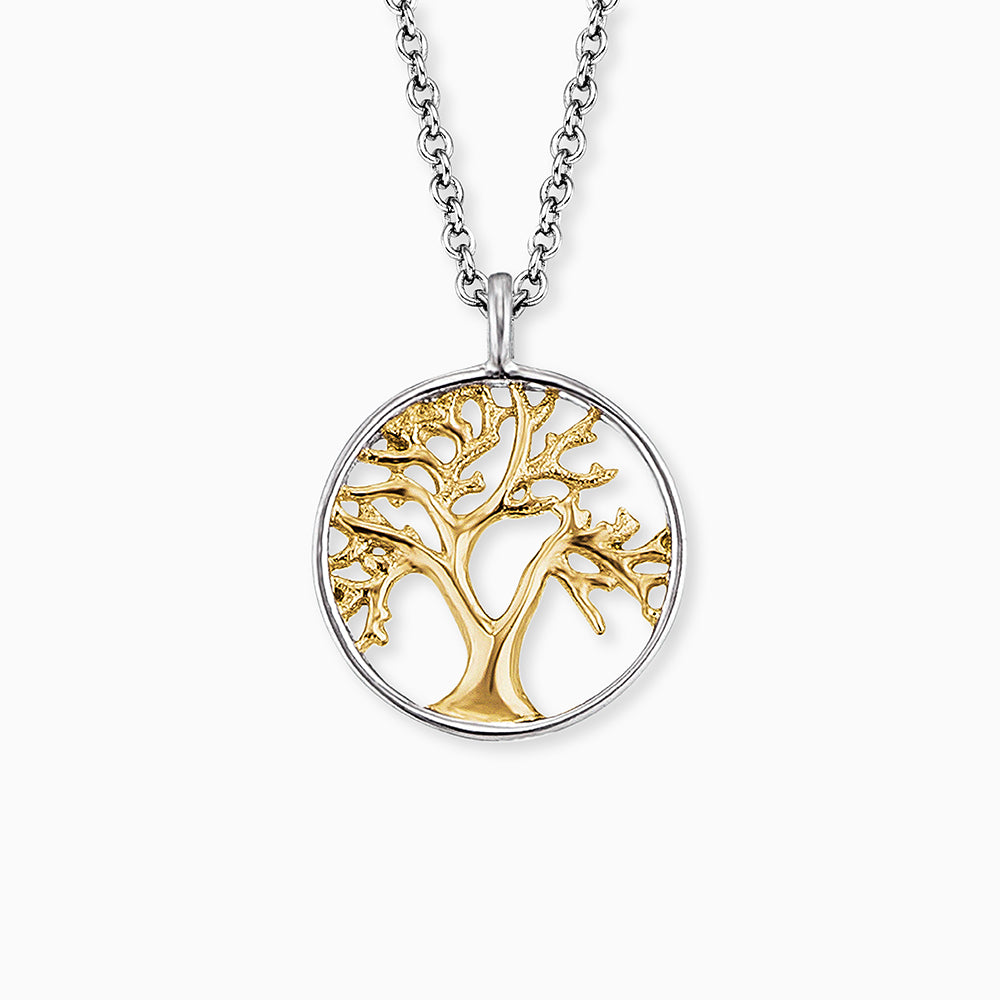 Engelsrufer Damenkette Sterlingsilber Bicolor mit Lebensbaum Motiv