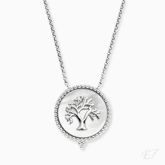 Engelsrufer women's necklace in silver with tree of life on white mother-of-pearl