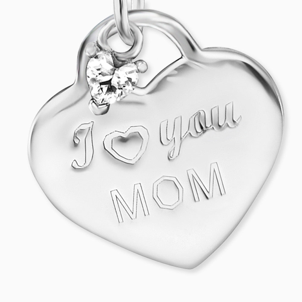 Engelsrufer women's heart necklace silver "I love you Mom" ​​with zirconia for all mothers