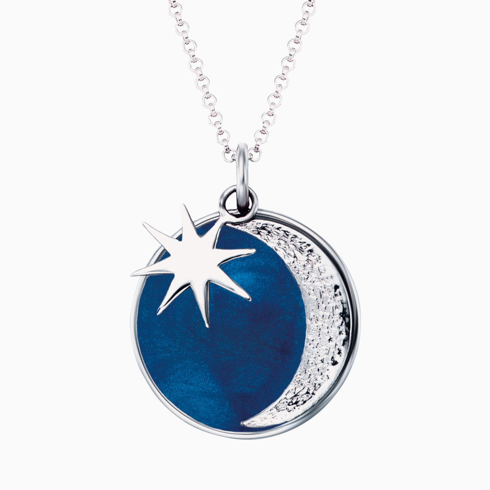 Engelsrufer necklace with sun, moon & star pendant with enamel