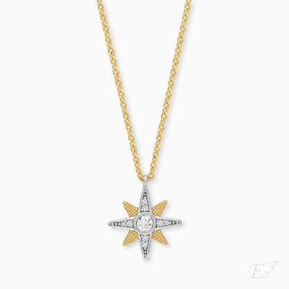 Engelsrufer women's necklace with star motif and 9 white zirconia stones