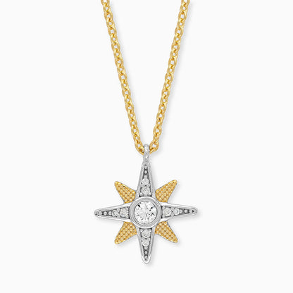 Engelsrufer women's necklace with star motif and 9 white zirconia stones