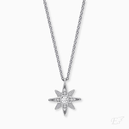 Engelsrufer women's necklace with star motif and 9 white zirconia stones