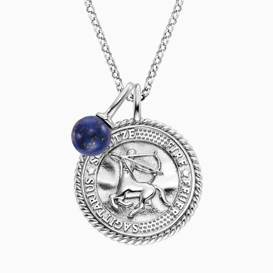 Engelsrufer women's necklace silver with zirconia and lapis lazuli stone for the zodiac sign Sagittarius